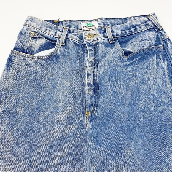 VTG Palmetto's Blue Acid Wash Ultra High-Rise Ankle Zip Mom Denim Jeans Size 32 - Picture 2 of 5